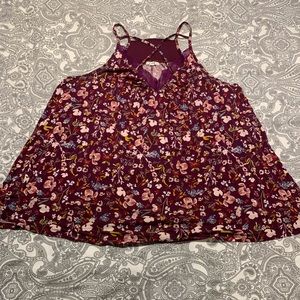 Maurice’s Purple Floral Strappy Tank Size 2